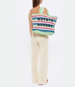 ROTATE Sac Shopping Neeti Raphia Rayures Vert -jerome dreyfuss shop unnamed file 16