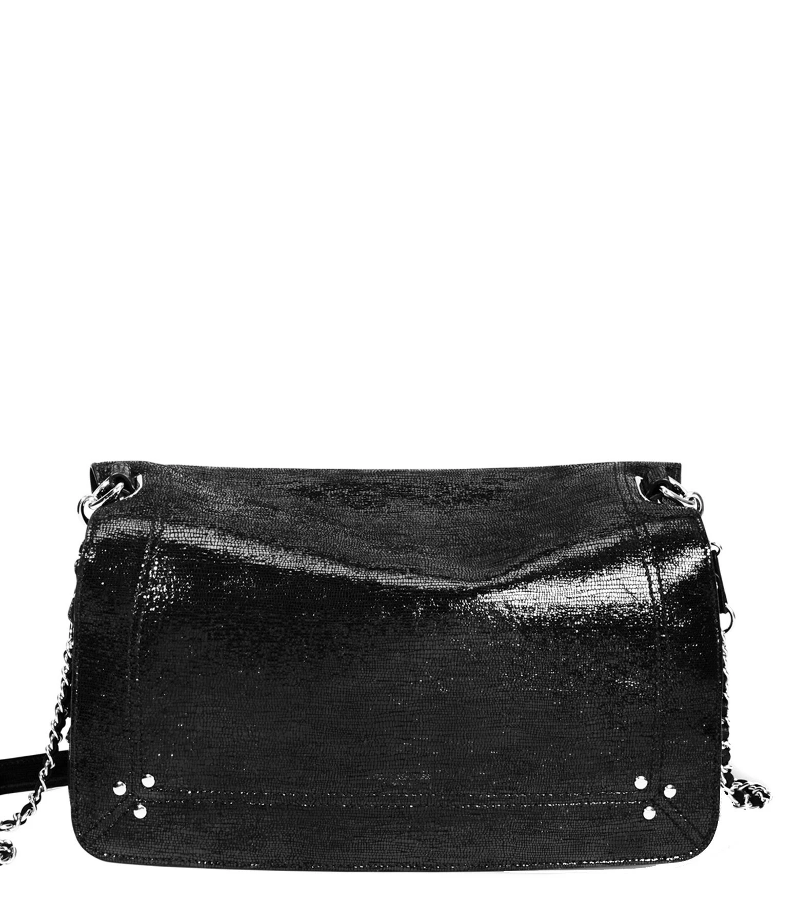 JEROME DREYFUSS Sac Bobi L Cuir Lamé Noir 3 JEROME DREYFUSS Sac Bobi L Cuir Lamé Noir