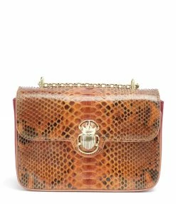 CLARIS VIROT Sac Ava Medium Python Moka Bordeaux