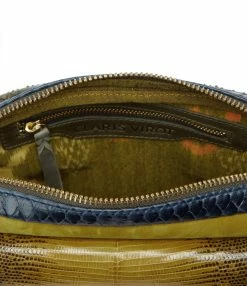 CLARIS VIROT Sac Big Charly Lézard Python Navy Kaki Moutarde -jerome dreyfuss shop unnamed file 1648