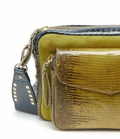 CLARIS VIROT Sac Big Charly Lézard Python Navy Kaki Moutarde -jerome dreyfuss shop unnamed file 1649