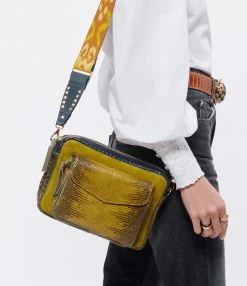 CLARIS VIROT Sac Big Charly Lézard Python Navy Kaki Moutarde -jerome dreyfuss shop unnamed file 1650