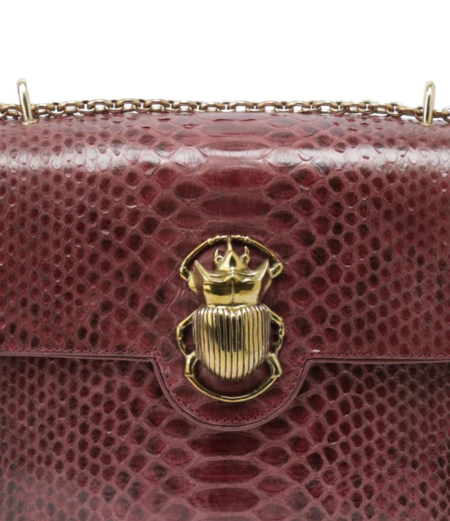 CLARIS VIROT Sac Big Ava Scarabée Python Bordeaux 6 CLARIS VIROT Sac Big Ava Scarabée Python Bordeaux – Image 4