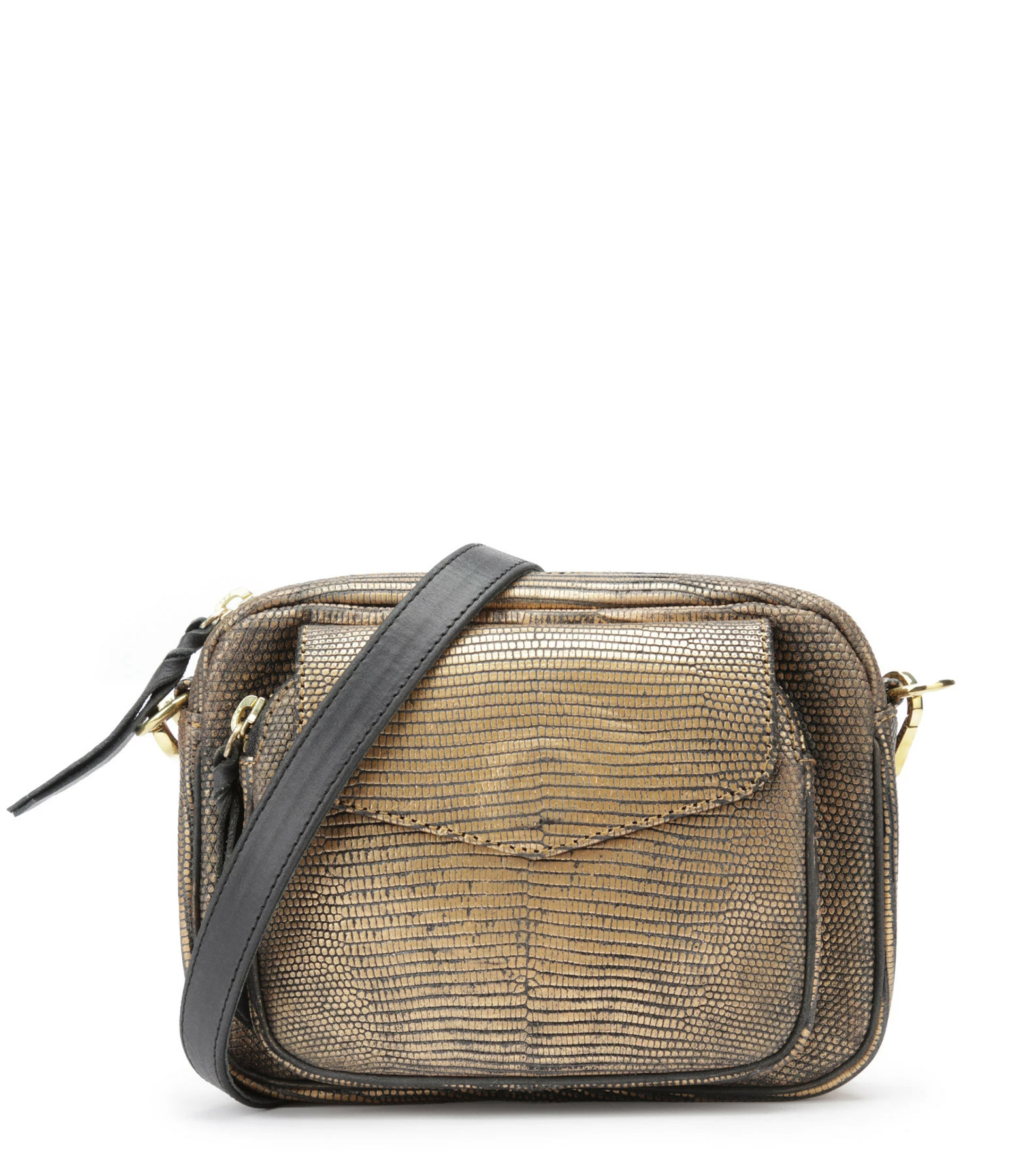 CLARIS VIROT Sac Baby Charly Lézard Doré Vieilli 3 CLARIS VIROT Sac Baby Charly Lézard Doré Vieilli