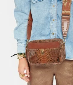 CLARIS VIROT Sac Lily Python Moka Mix -jerome dreyfuss shop unnamed file 1678