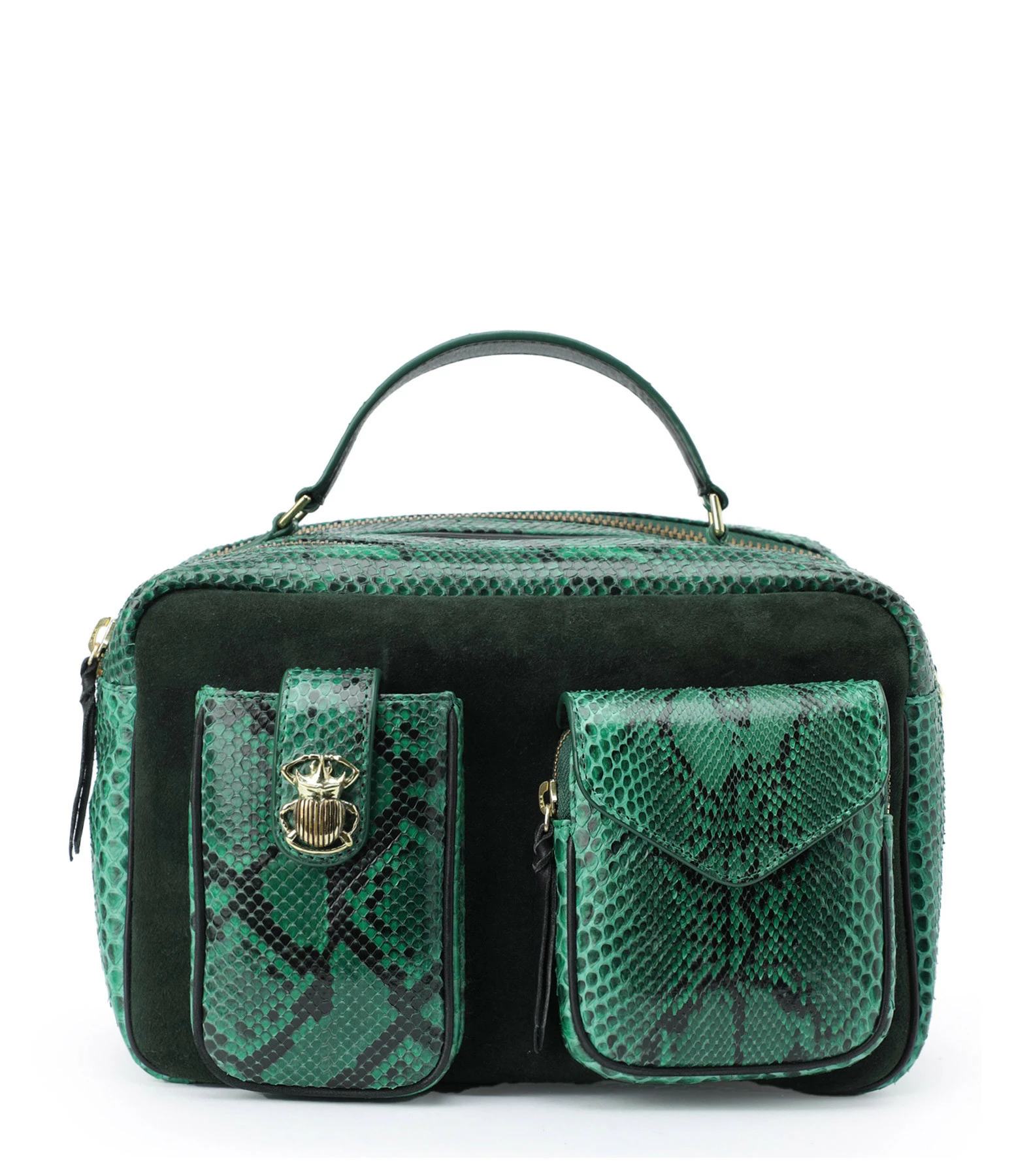 CLARIS VIROT Sac César Python Menthe 3 CLARIS VIROT Sac César Python Menthe