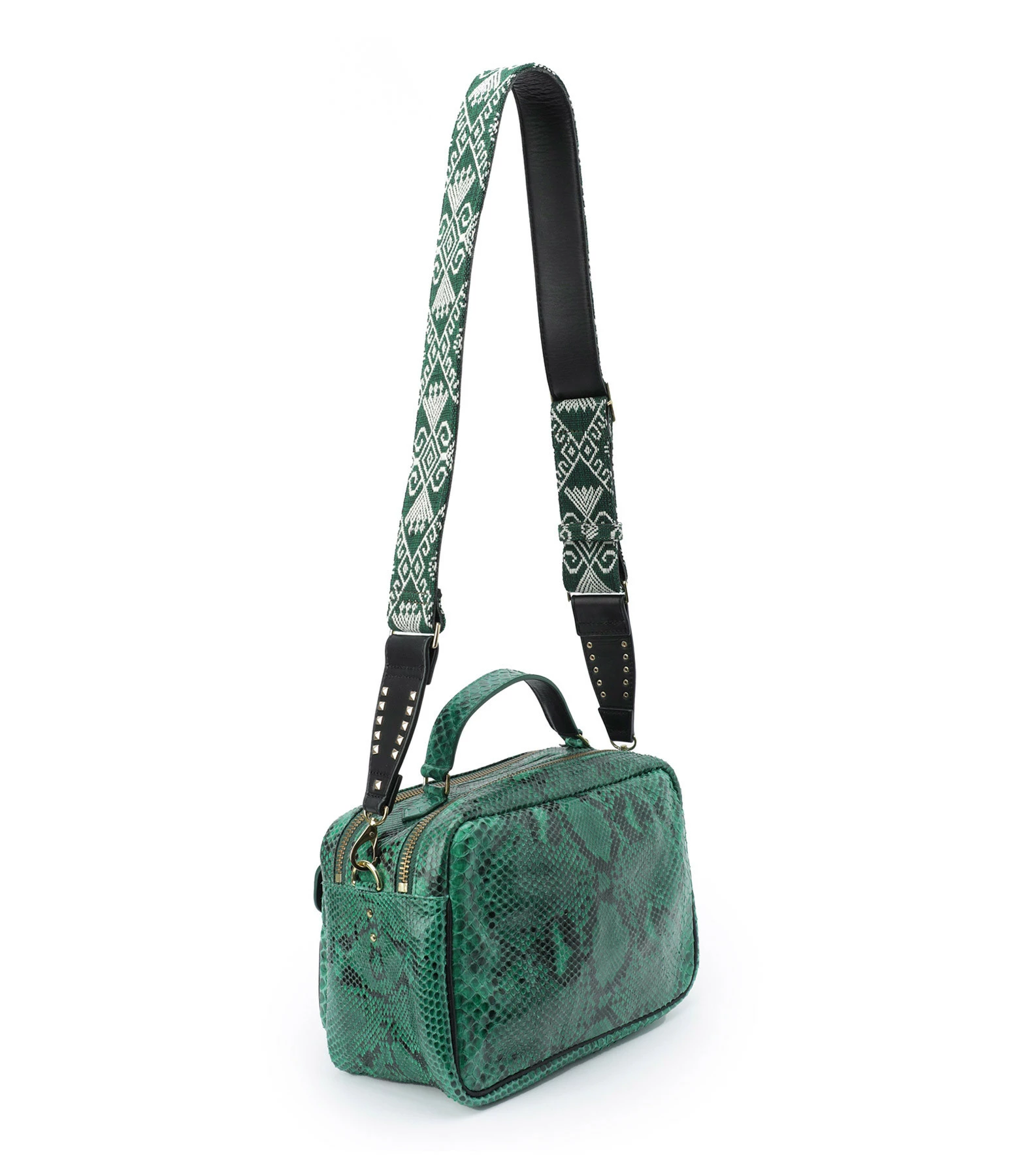 CLARIS VIROT Sac César Python Menthe 4 CLARIS VIROT Sac César Python Menthe – Image 2