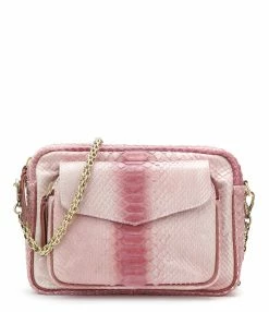 CLARIS VIROT Sac Big Charly Python Bordeaux Délavé