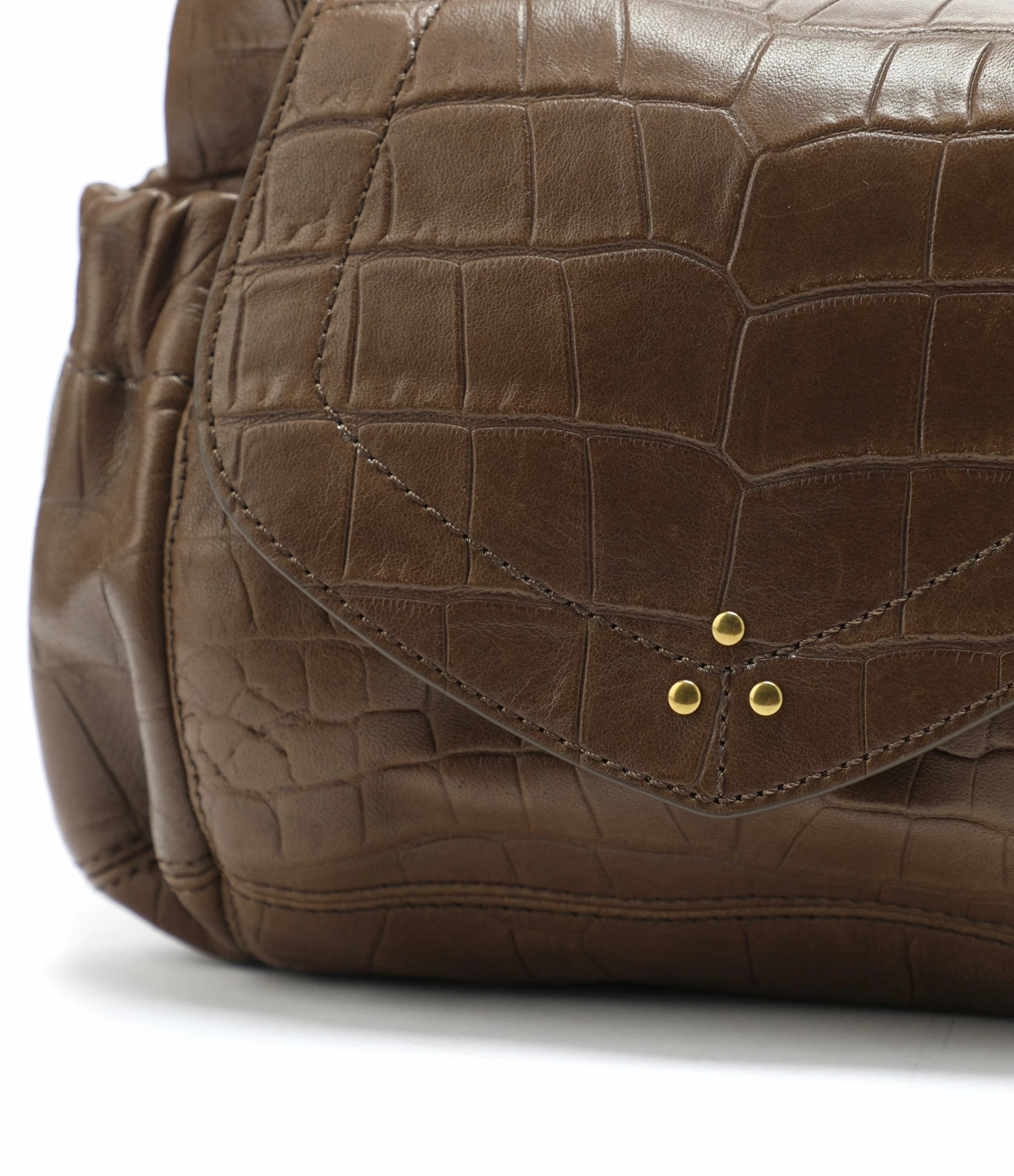 JEROME DREYFUSS Sac Helmut S Cuir Croco Kaki 6 JEROME DREYFUSS Sac Helmut S Cuir Croco Kaki – Image 4