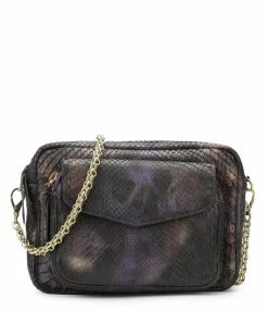 CLARIS VIROT Sac Big Charly Python Carbone