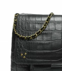 JEROME DREYFUSS Sac Lulu XL Cuir Croco Noir -jerome dreyfuss shop unnamed file 1770