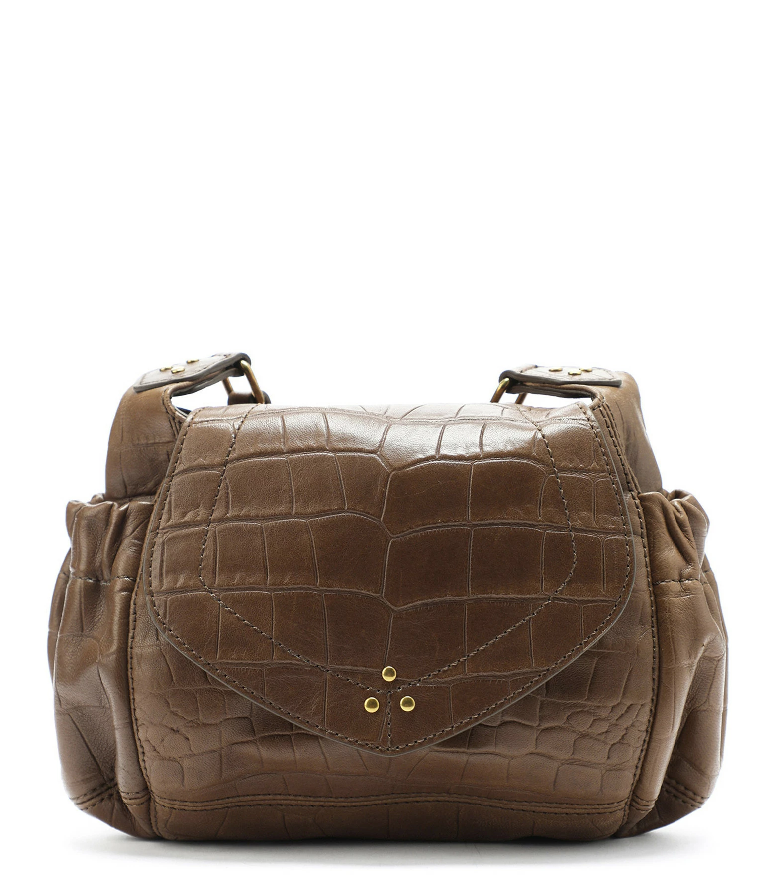 JEROME DREYFUSS Sac Helmut M Cuir Croco Kaki 3 JEROME DREYFUSS Sac Helmut M Cuir Croco Kaki
