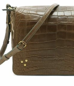 JEROME DREYFUSS Sac Igor Cuir Croco Kaki -jerome dreyfuss shop unnamed file 1825