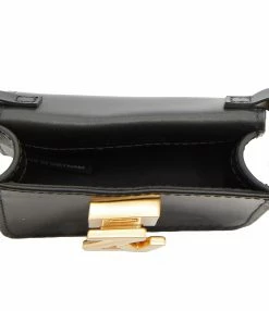 ZADIG & VOLTAIRE Mini Sac ZV Initiale Le City Grigri Cuir Noir -jerome dreyfuss shop unnamed file 1847