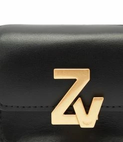 ZADIG & VOLTAIRE Mini Sac ZV Initiale Le City Grigri Cuir Noir -jerome dreyfuss shop unnamed file 1848