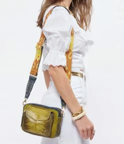 CLARIS VIROT Sac Charly Lézard Python Navy Kaki Moutarde -jerome dreyfuss shop unnamed file 1855