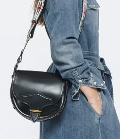 ISABEL MARANT Sac Botsy Cuir Bandoulière Graphique Noir -jerome dreyfuss shop unnamed file 1877