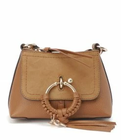 SEE BY CHLOE Sac Joan Mini Double Cuir Caramel