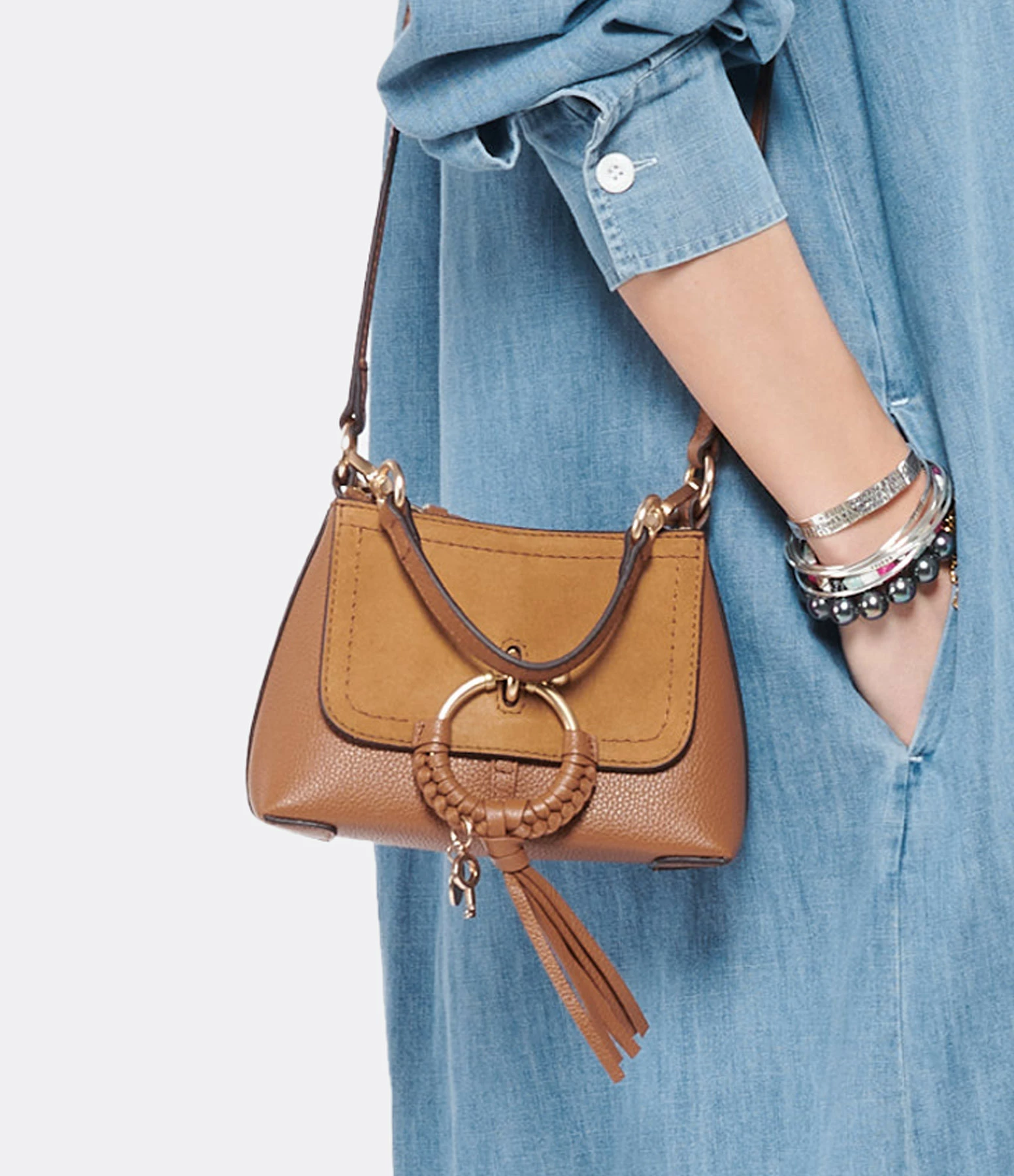 SEE BY CHLOE Sac Joan Mini Double Cuir Caramel 7 SEE BY CHLOE Sac Joan Mini Double Cuir Caramel â Image 5