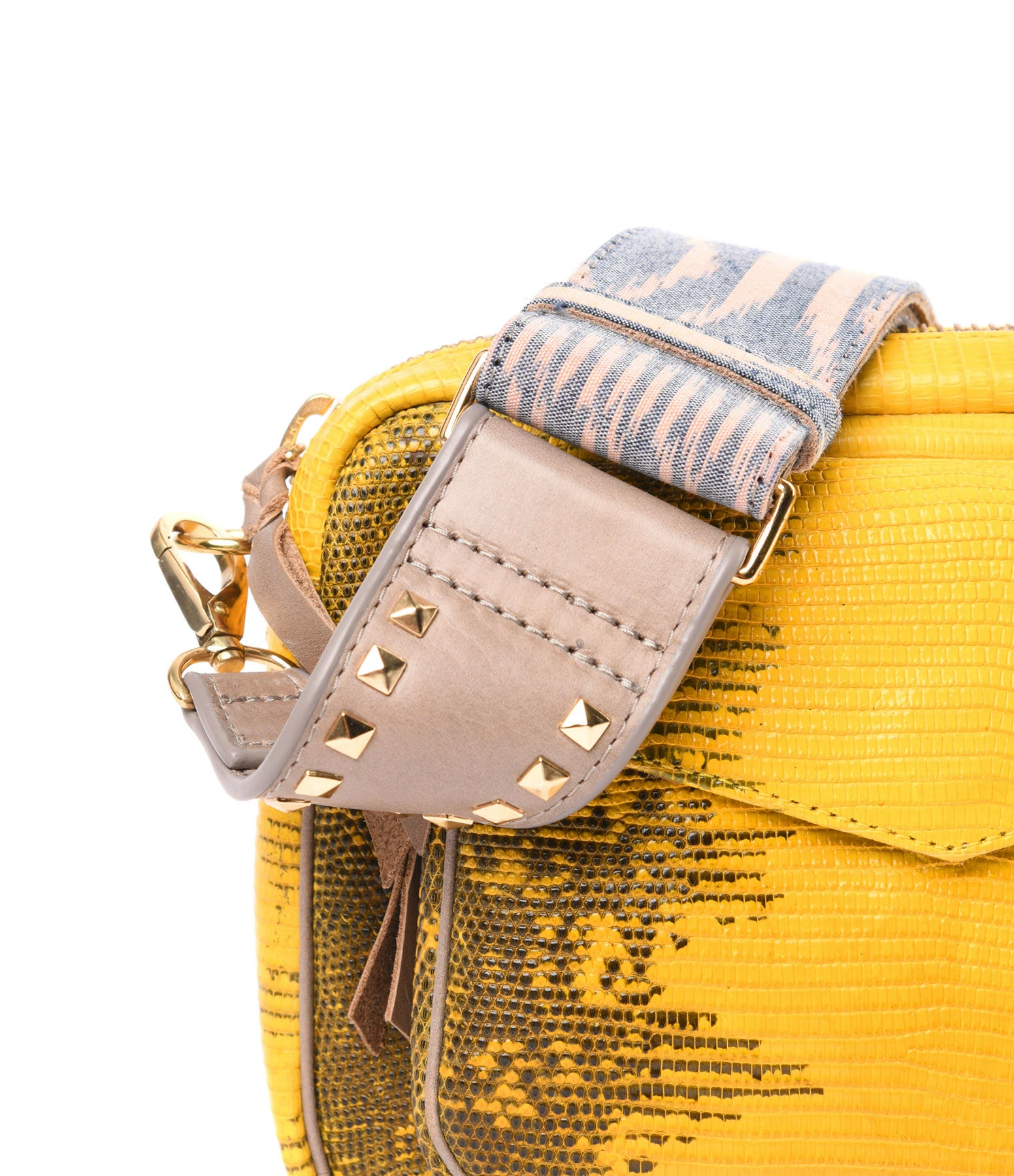 CLARIS VIROT Sac Charly Lézard Jaune Endek 6 CLARIS VIROT Sac Charly Lézard Jaune Endek – Image 4