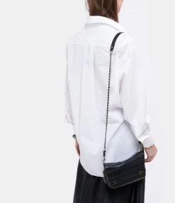 JEROME DREYFUSS Bandoulière Chaîne Cuir Agneau Chèvre Noir Silver -jerome dreyfuss shop unnamed file 1947