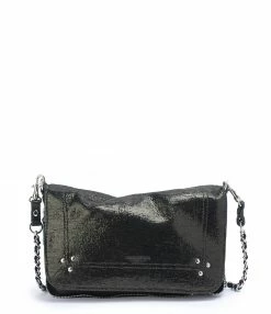 JEROME DREYFUSS Sac Bobi S Cuir Lamé Noir
