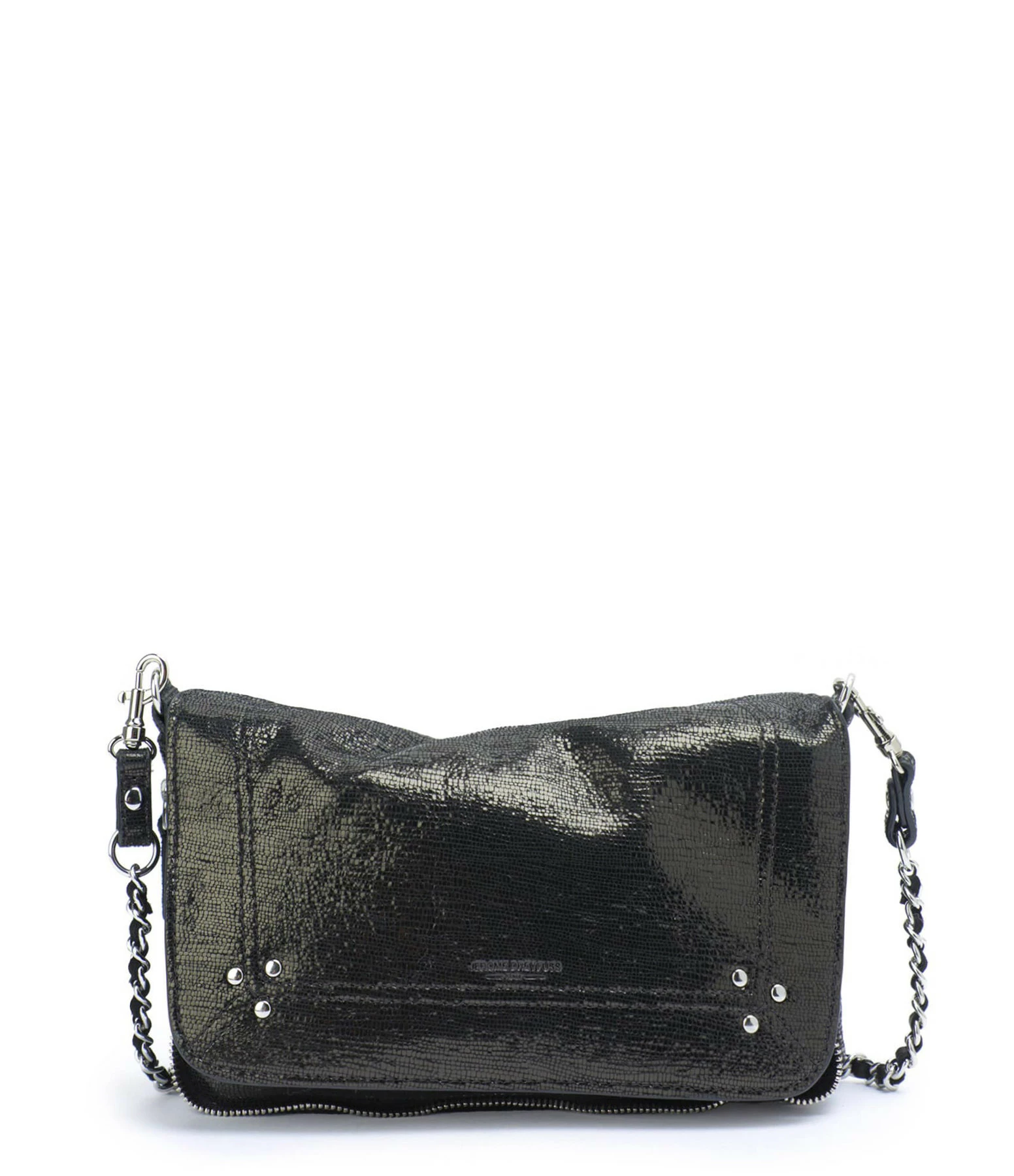 JEROME DREYFUSS Sac Bobi S Cuir Lamé Noir 3 JEROME DREYFUSS Sac Bobi S Cuir Lamé Noir