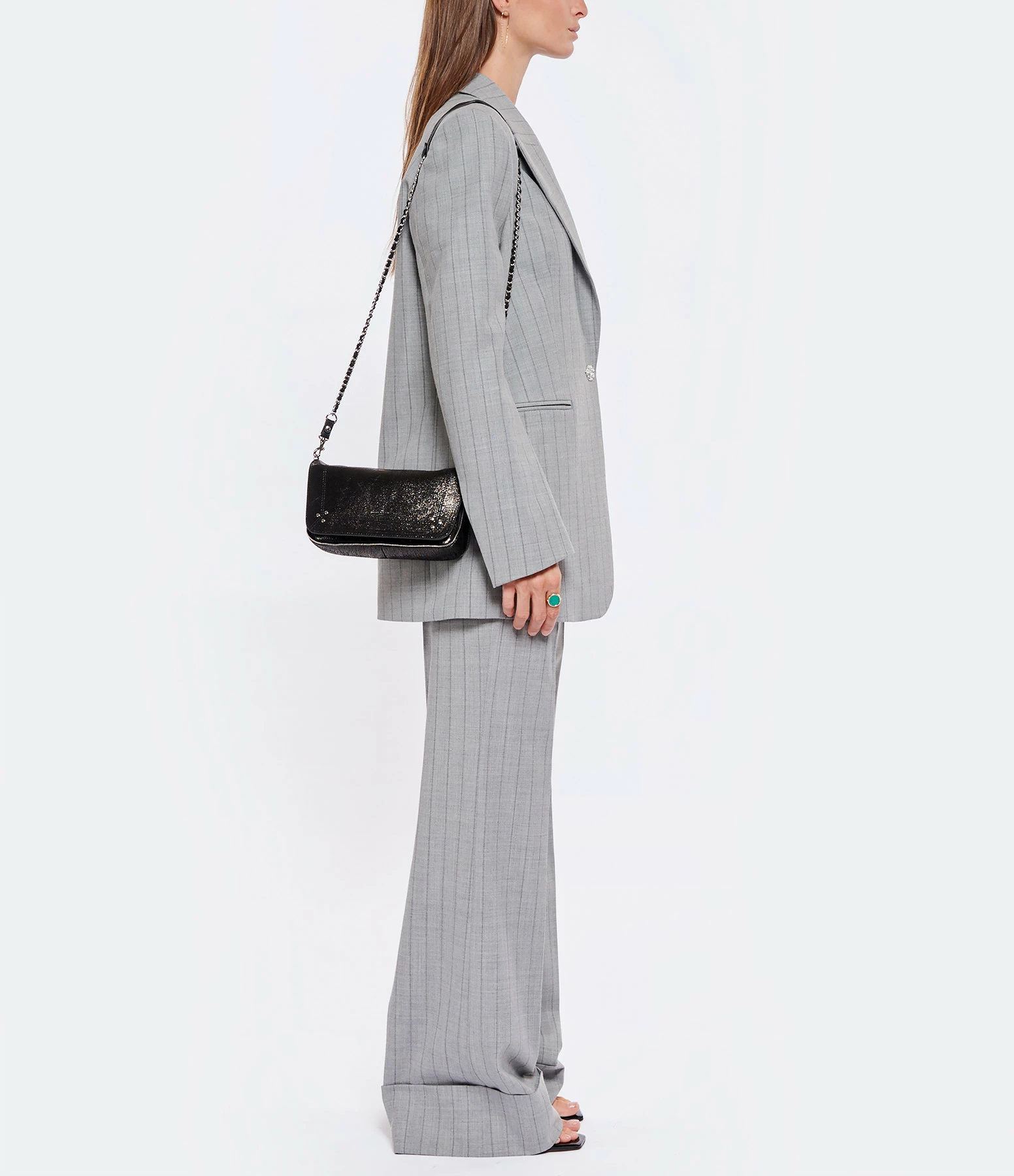 JEROME DREYFUSS Sac Bobi S Cuir Lamé Noir 8 JEROME DREYFUSS Sac Bobi S Cuir Lamé Noir – Image 6