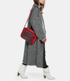 CLARIS VIROT Sac Jumbo Charly Bandoulière Python Lézard Rouge -jerome dreyfuss shop unnamed file 1977