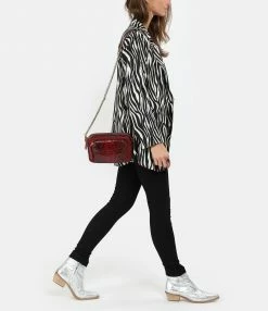 CLARIS VIROT Sac Charly Python Bordeaux Suédé -jerome dreyfuss shop unnamed file 1983