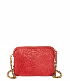 CLARIS VIROT Sac Big Charly Python Rouge -jerome dreyfuss shop unnamed file 1986