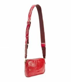 CLARIS VIROT Sac Charly Bandoulière Python Rouge -jerome dreyfuss shop unnamed file 2005