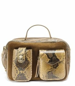 CLARIS VIROT Sac César Python Miel