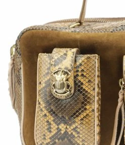 CLARIS VIROT Sac César Python Miel -jerome dreyfuss shop unnamed file 2052