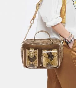 CLARIS VIROT Sac César Python Miel -jerome dreyfuss shop unnamed file 2054