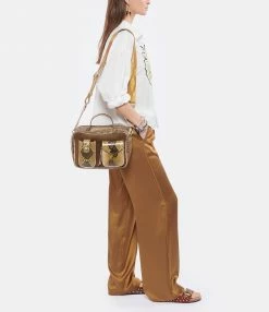 CLARIS VIROT Sac César Python Miel -jerome dreyfuss shop unnamed file 2055