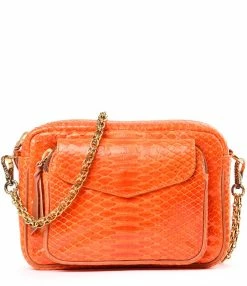 CLARIS VIROT Sac Big Charly Python Orange