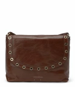 VANESSA BRUNO Sac Crossbody Cuir Craquelé Havane