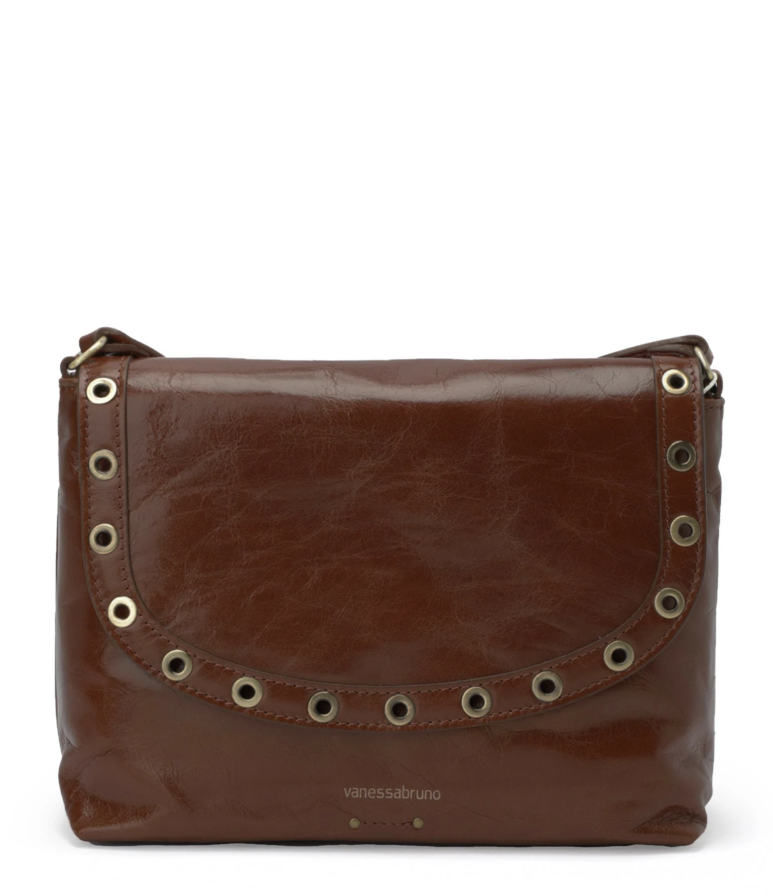 VANESSA BRUNO Sac Crossbody Cuir Craquelé Havane 3 VANESSA BRUNO Sac Crossbody Cuir Craquelé Havane