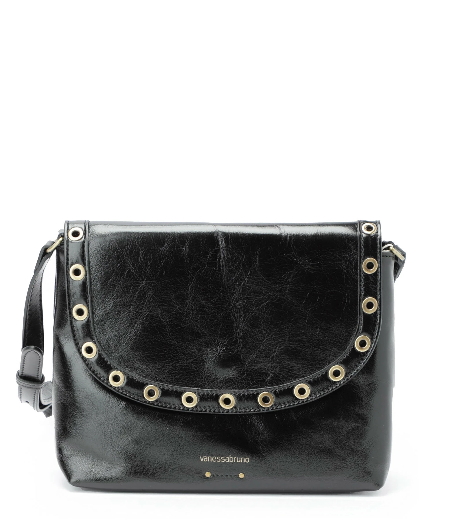 VANESSA BRUNO Sac Crossbody Cuir Craquelé Noir 3 VANESSA BRUNO Sac Crossbody Cuir Craquelé Noir