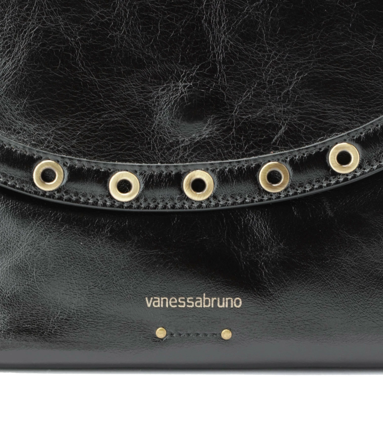 VANESSA BRUNO Sac Crossbody Cuir Craquelé Noir 5 VANESSA BRUNO Sac Crossbody Cuir Craquelé Noir – Image 3