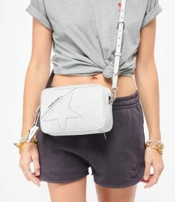 GOLDEN GOOSE Sac Star Cuir Glitter Argenté -jerome dreyfuss shop unnamed file 2081