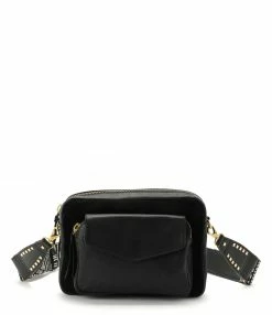 CLARIS VIROT Sac Big Charly Cuir Grainé Suédé Noir Doré