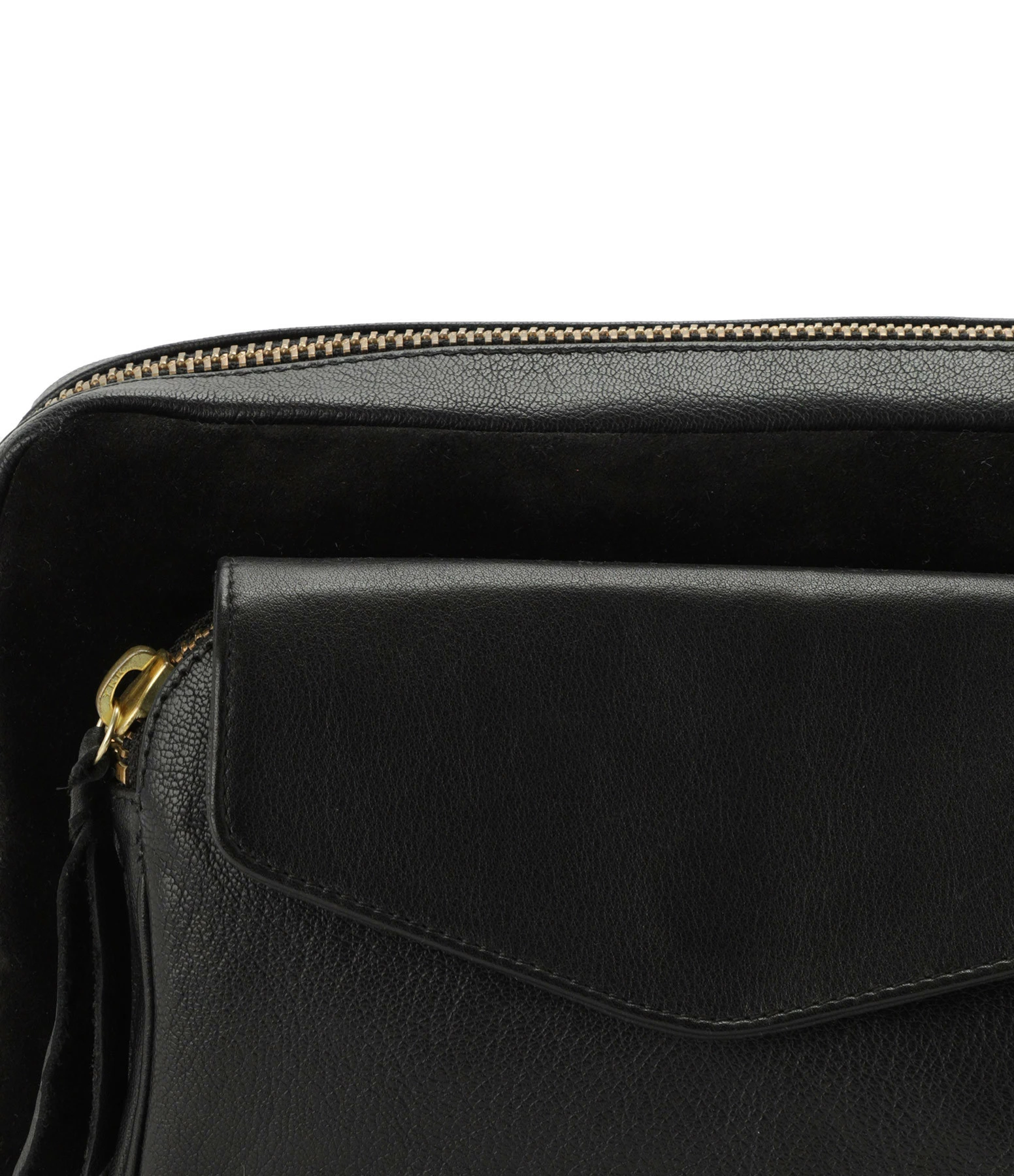 CLARIS VIROT Sac Big Charly Cuir Grainé Suédé Noir Doré 6 CLARIS VIROT Sac Big Charly Cuir Grainé Suédé Noir Doré – Image 4