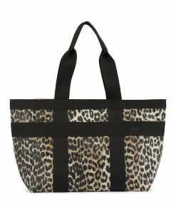 GANNI Cabas Coton Recyclé Léopard