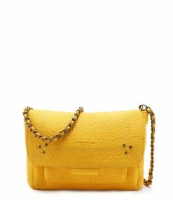 JEROME DREYFUSS Sac Lulu S Cuir Bubble Jaune Tournesol