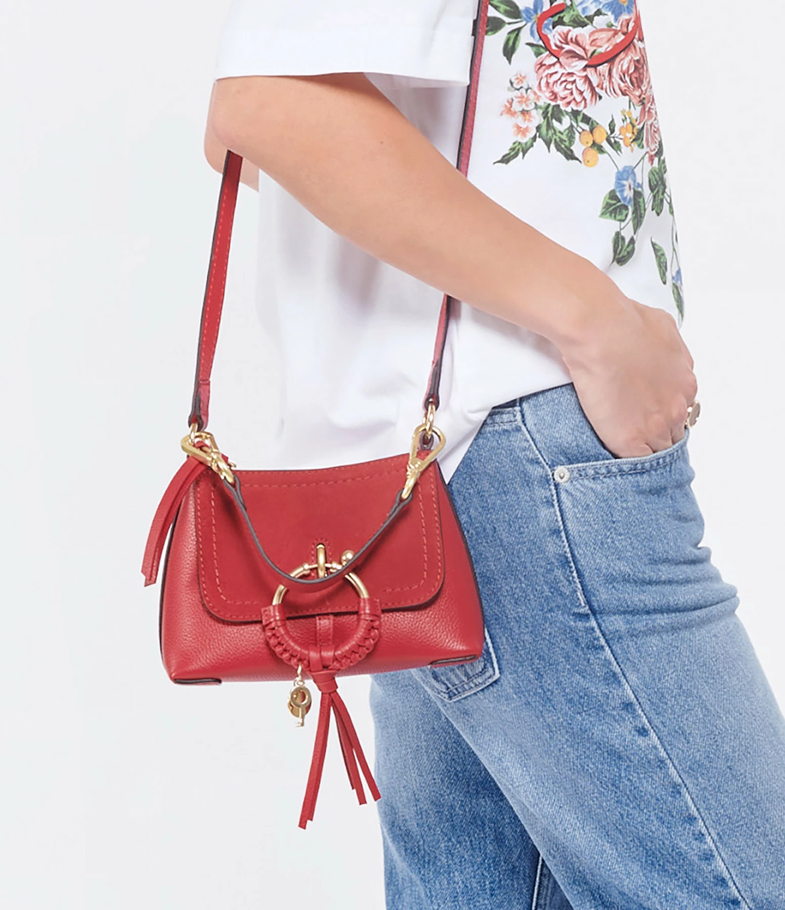 SEE BY CHLOE Sac Joan Mini Double Cuir Ribbon Red 7 SEE BY CHLOE Sac Joan Mini Double Cuir Ribbon Red – Image 5