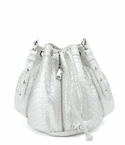 SISTA PARIS Sac Amber Python Argenté Zèbre