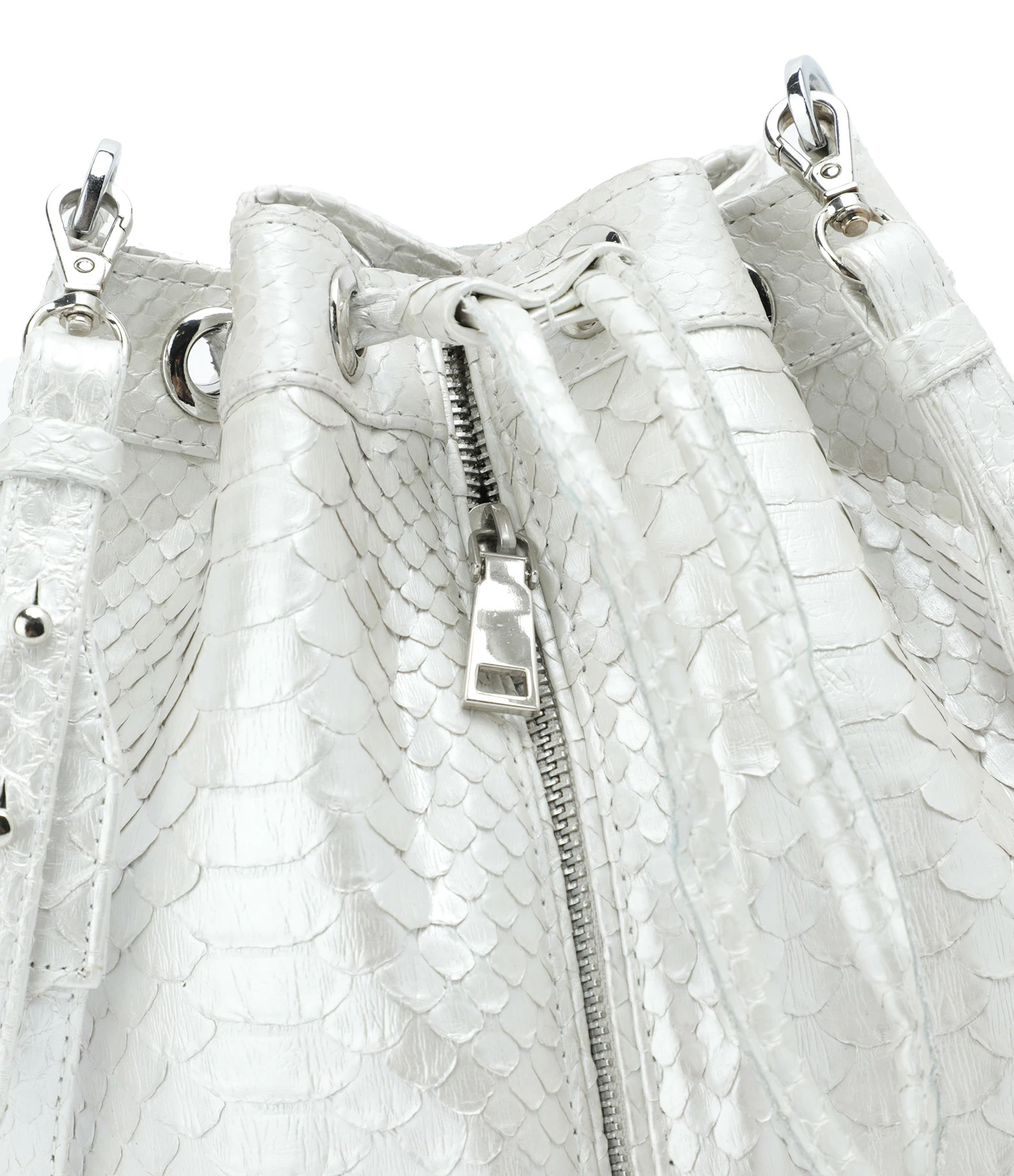 SISTA PARIS Sac Amber Python Argenté Zèbre 6 SISTA PARIS Sac Amber Python Argenté Zèbre – Image 4