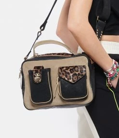 CLARIS VIROT Sac César Cuir Noir Léopard -jerome dreyfuss shop unnamed file 2184